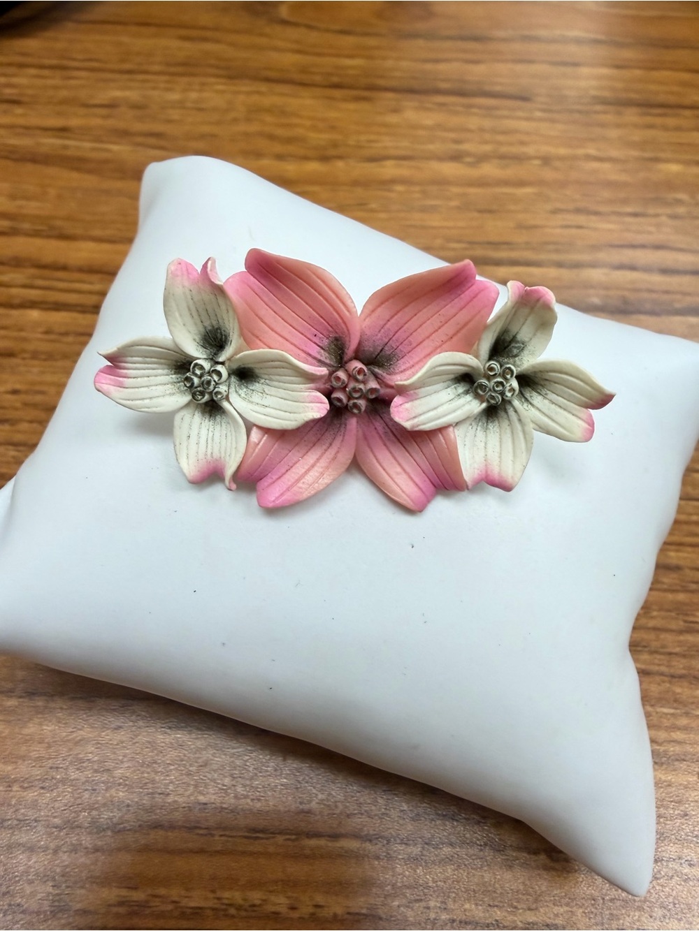 Pink and Cream Floral Brooch - Women Jewelry Brooches
